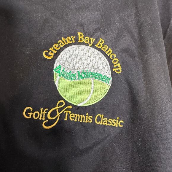 VTG Port Authority Windbreaker Jacket Sweater Jumper Men XL Black Golf Tennis - Picture 7 of 12